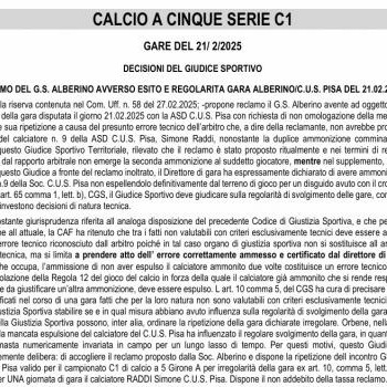 Sentenza storica, si rigioca Alberino&ndash;Cus